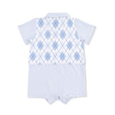 Blue Argyle Playsuit
