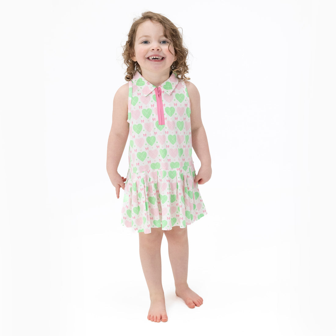 Heart Argyle Polo Dress