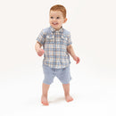 Western Pearl Snap Shirt with Casual Short