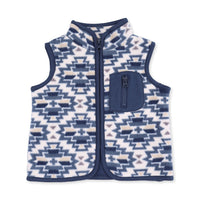 Southwest Navy Fleece Zip Vest