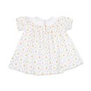Pretty Pumpkin Trellis Puff Sleeve Bishop Dress and Bloomer