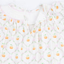 Pretty Pumpkin Trellis Puff Sleeve Bishop Dress and Bloomer