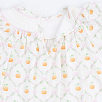 Pretty Pumpkin Trellis Puff Sleeve Bishop Dress and Bloomer