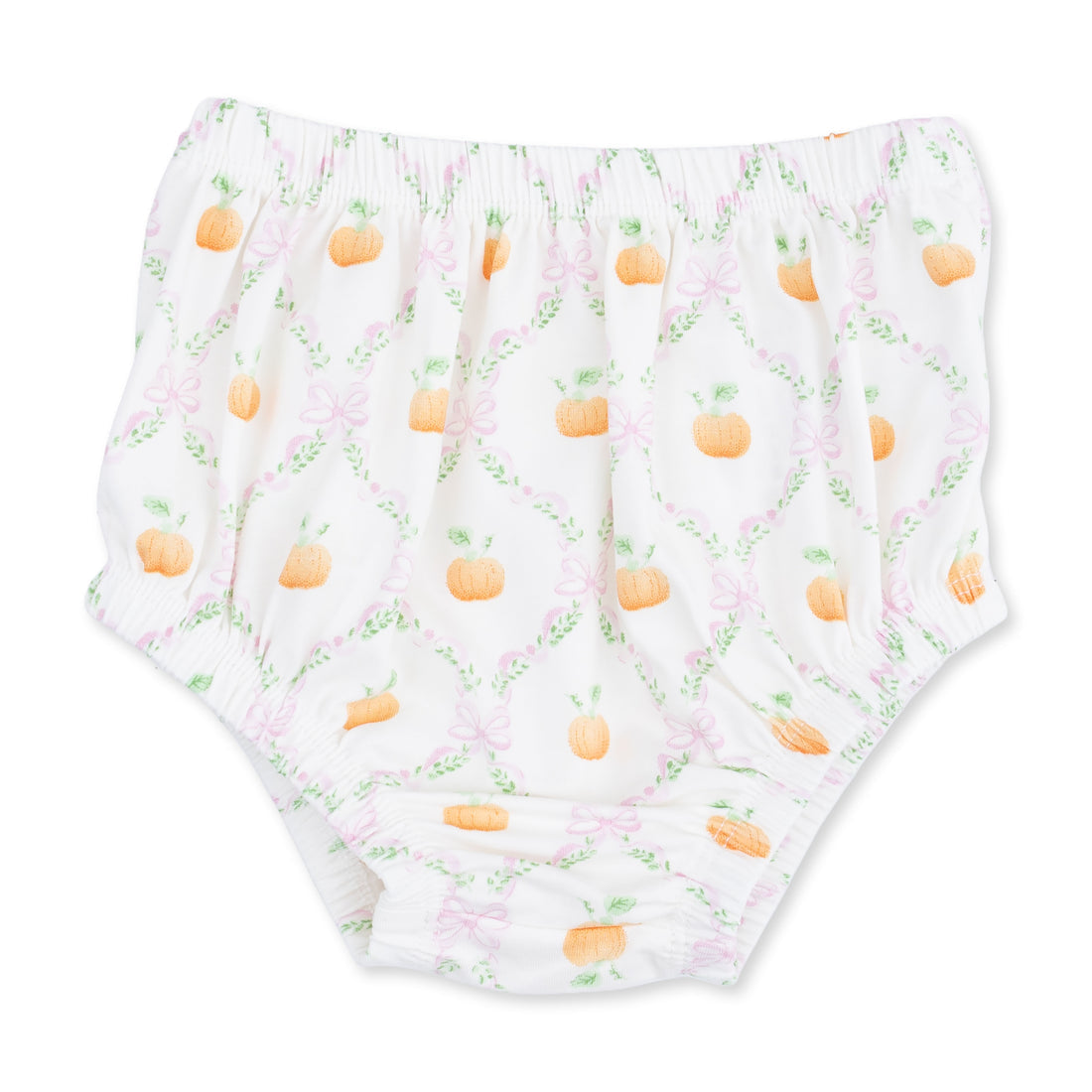 Pretty Pumpkin Trellis Puff Sleeve Bishop Dress and Bloomer