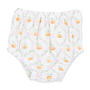 Pretty Pumpkin Trellis Puff Sleeve Bishop Dress and Bloomer