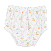 Pretty Pumpkin Trellis Puff Sleeve Bishop Dress and Bloomer