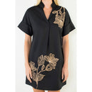 Embroidered Floral Collared Mini Dress