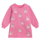 Sequin Ghost Sweatshirt Dress