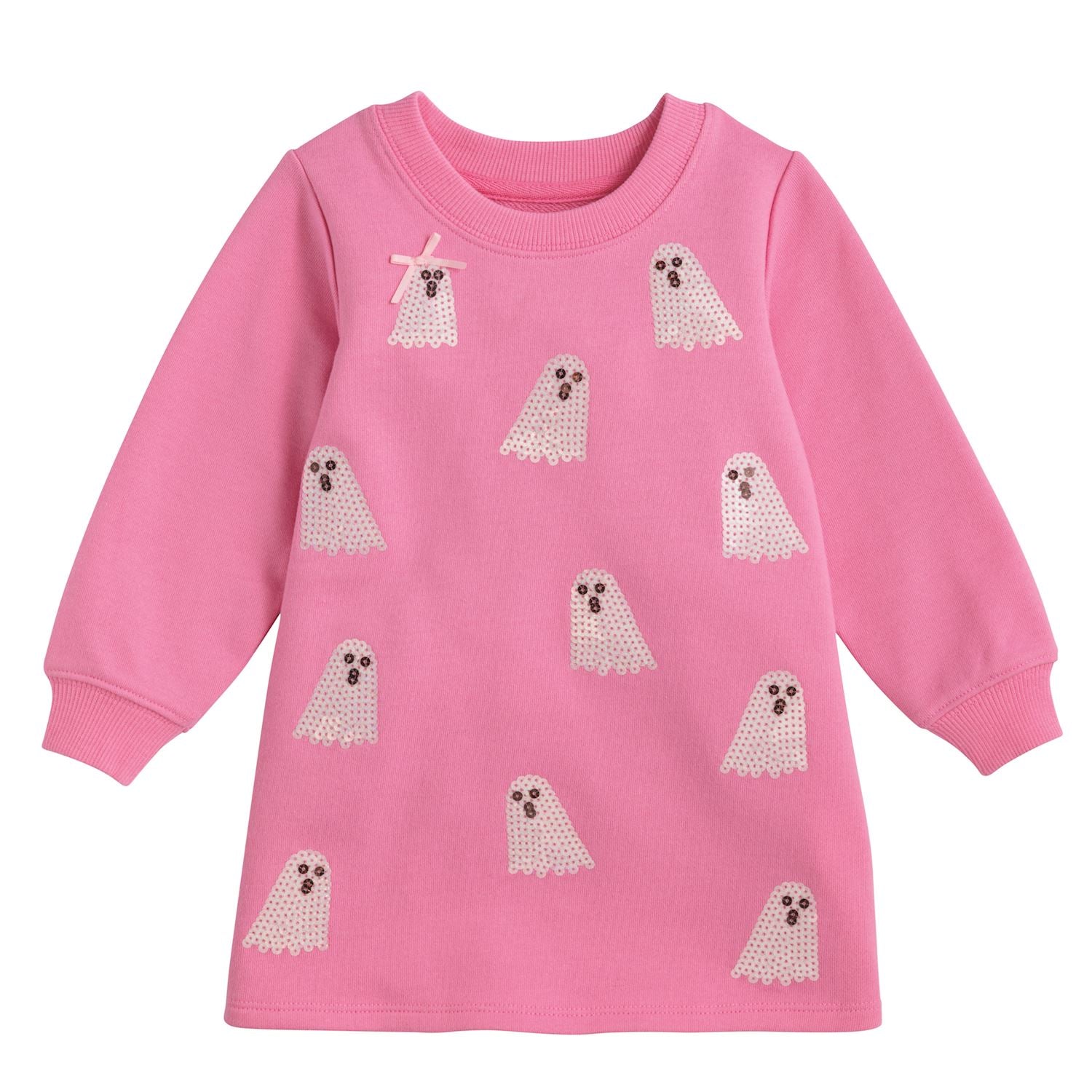 Sequin Ghost Sweatshirt Dress
