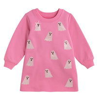 Sequin Ghost Sweatshirt Dress