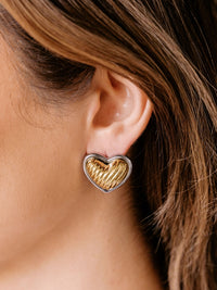 Scottie Two-Toned Heart Stud