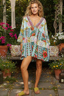 Sleeveless V-neck Printed Dress