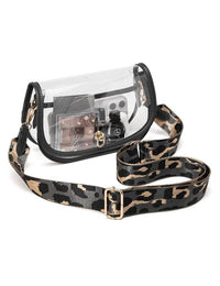 Printed Strap Clear Crossbody