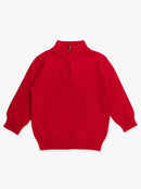 Boys Red Quarter-Zip Sweater