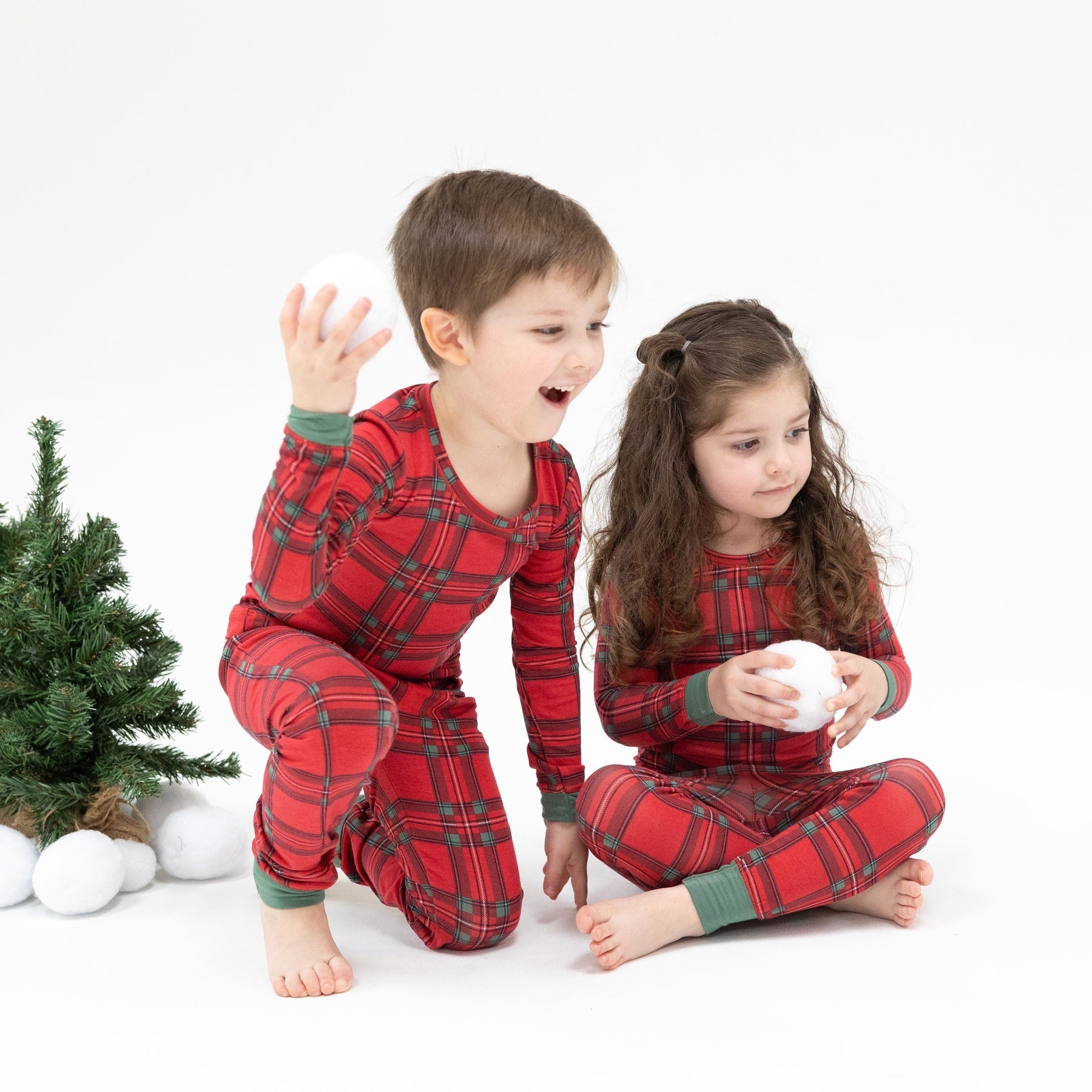 Vintage Holiday Plaid - L/S Loungewear Set