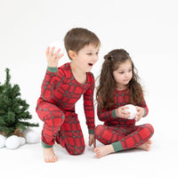 Vintage Holiday Plaid - L/S Loungewear Set