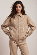 Fawn Print Zip Up Jacket