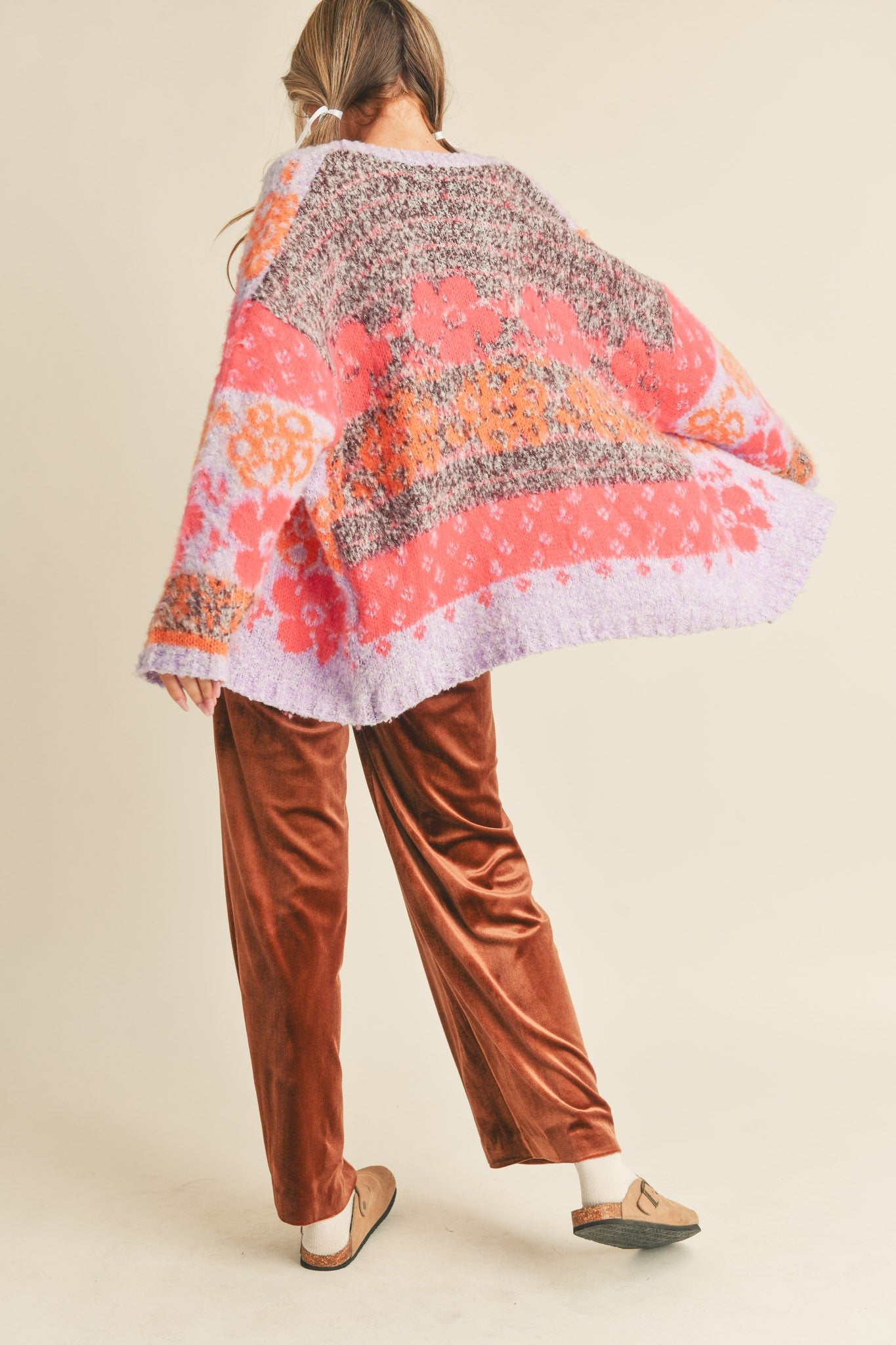 Fuzzy Floral Cardigan