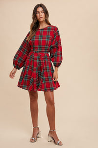 Plaid Belted Mini Dress
