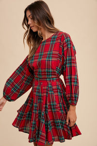 Plaid Belted Mini Dress