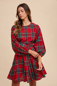 Plaid Belted Mini Dress