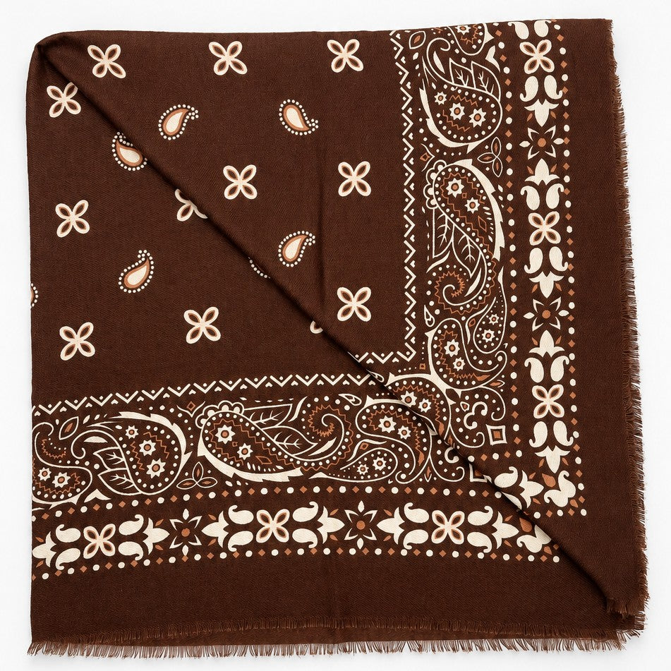 Paisley Print Oversized Square Scarf