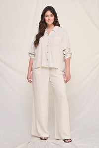 Relaxed Dolman Button Front Shirt