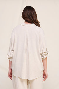 Relaxed Dolman Button Front Shirt
