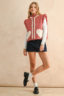 Sherpa Heart Pocket Gingham Vest
