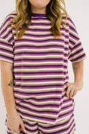 Women's Plum Stripe Slouchy Set