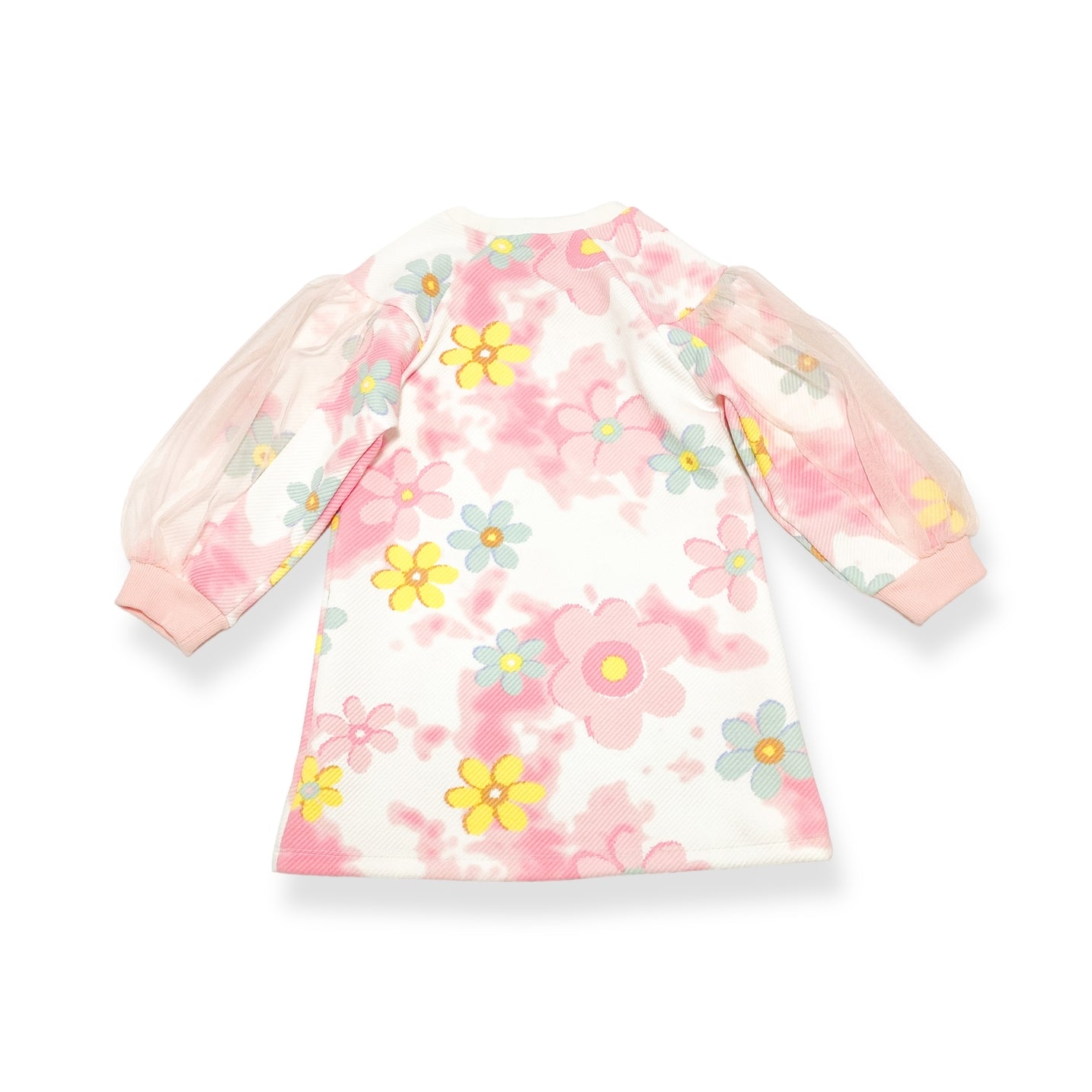 Mesh Sleeve Floral Cloud Dress