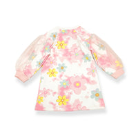 Mesh Sleeve Floral Cloud Dress