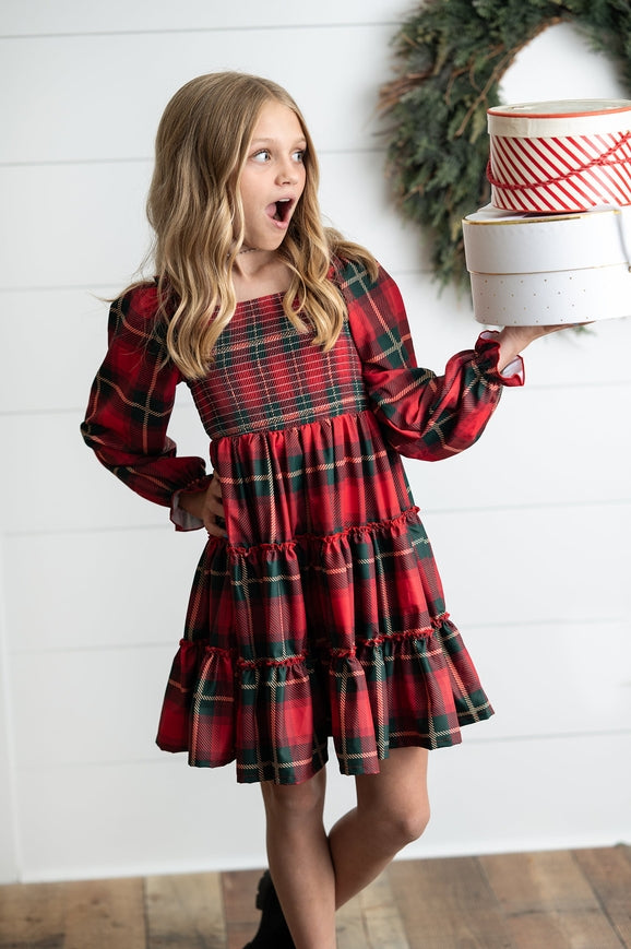 Smocked Plaid Dress