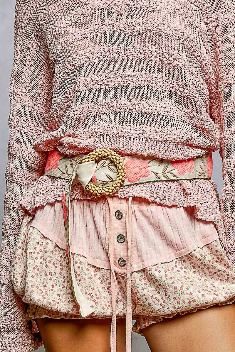 Pink Floral Belt - One Size