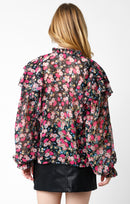 Ruffle Sleeve L/S Floral Top