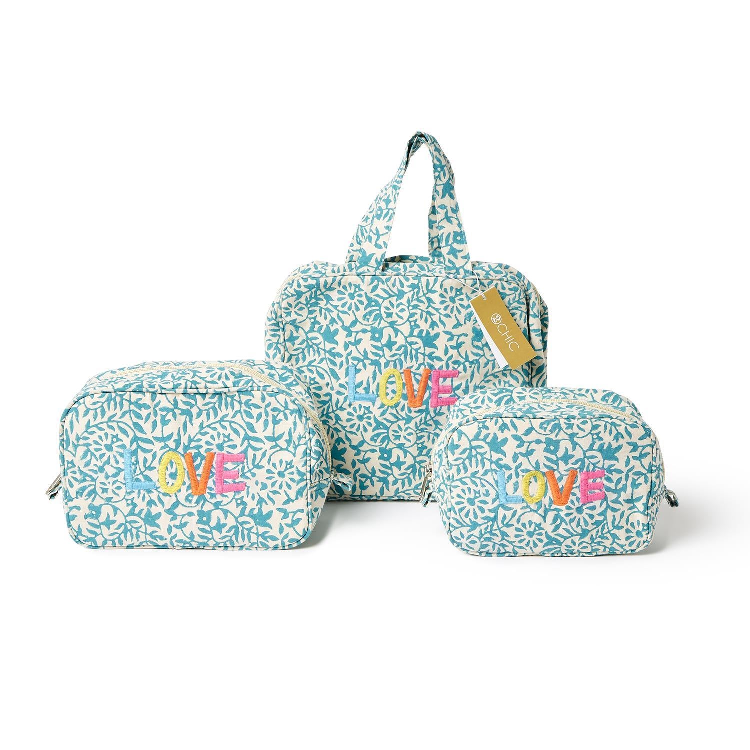 Rainbow "Love" Toiletry Bags