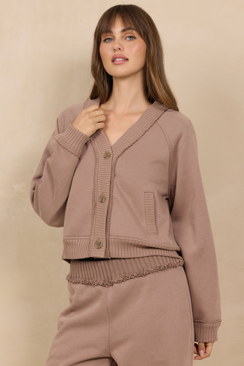 Vintage Fleece Cropped Cardigan