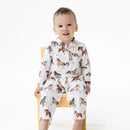 Wild Horses Long Sleeve Cowboy Romper