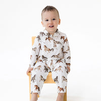 Wild Horses Long Sleeve Cowboy Romper