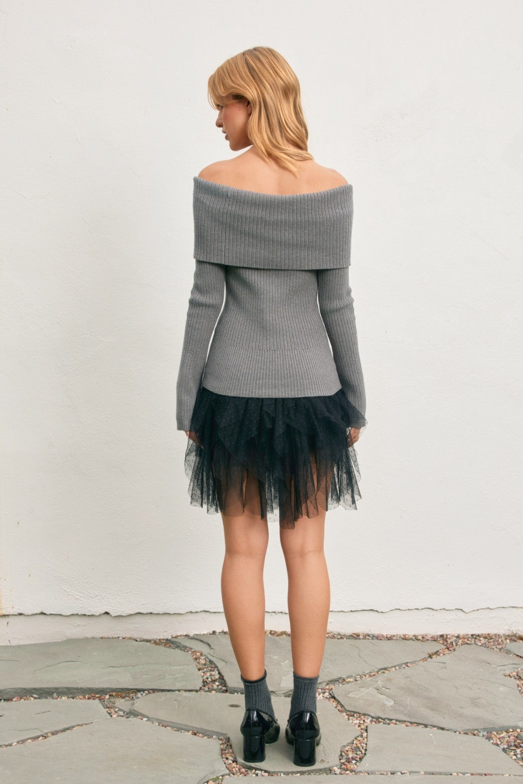 Tulle Asymmetrical Mini Skirt
