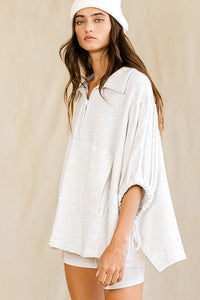 Oversized Drawstring Sweatshirt