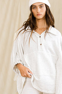 Oversized Drawstring Sweatshirt