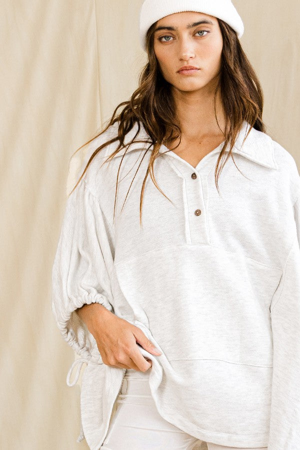Oversized Drawstring Sweatshirt