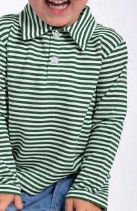 Striped Long Sleeve Polo