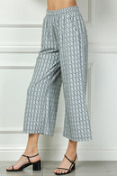 Glitter Textured Detail Cropped Pants