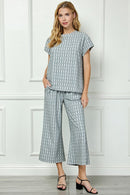 Glitter Textured Detail Cropped Pants