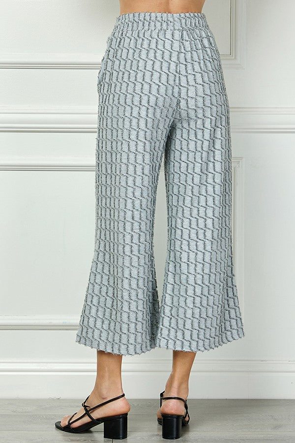 Glitter Textured Detail Cropped Pants