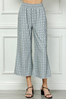 Glitter Textured Detail Cropped Pants