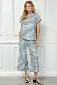 Glitter Textured Short Sleeve Top