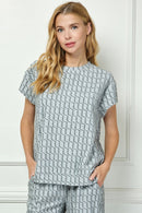 Glitter Textured Short Sleeve Top